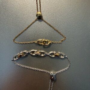 Coach Elegant Gold and Silver Chain Slider Bracelets